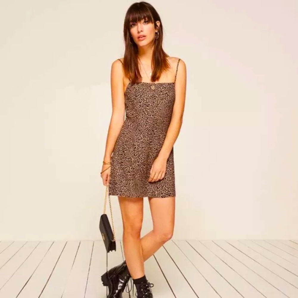 Reformation Hope Bengal Leopard Print Mini Slip Dress 6